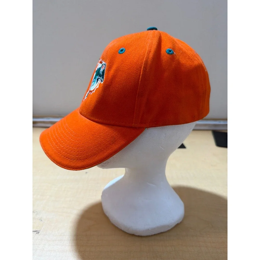 Miami Dolphins NFL Orange Adjustable Hat Baseball Cap Classic Logo Embroidered